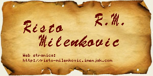 Risto Milenković vizit kartica
